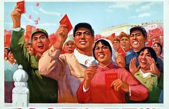 “¡Larga vida al camarada Mao!”, Afiche de 1971, Comité Revolucionario de Propaganda de la Academia de Bellas Artes de Shanghái.