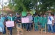 La comunidad educativa del colegio Andrés Barbero de San Pedro de Ycuamandyyú se moviliza y exige aulas