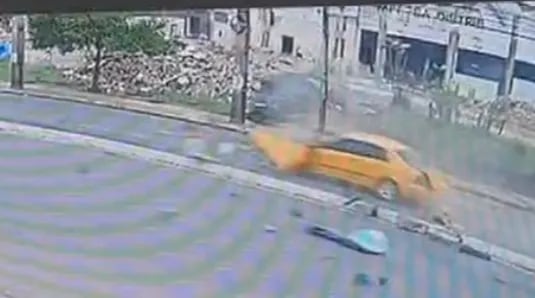Captura del video de circuito cerrado del accidente sobre Eusebio Ayala.