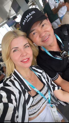 Siempre juntos, Verónica Chaves y Marcelo Toyotoshi, en el Autódromo Internacional de Miami.