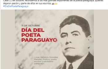 Homenaje a Natalicio González Paredes, en el día del Poeta Paraguayo.