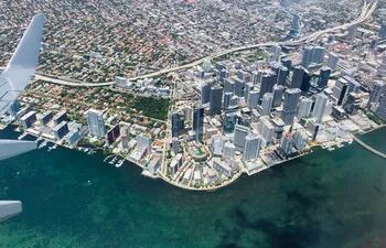 Vista aérea del centro de Miami.