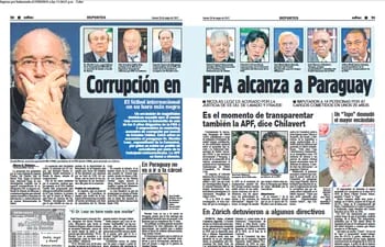 Publicaciones periodísticas sobre el FifaGate, luego de que se destapara el escándalo mundial.