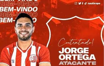 Jorge Ortega, 30 años, es nuevo jugador del Náutico de Brasil.