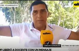 Carlos González, docente liberado. (Captura ABC TV).