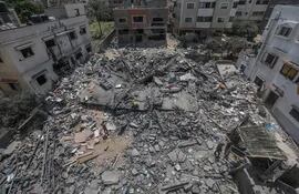 Los escombros de casas destruidas en los ataques israelíes sobre Gaza.