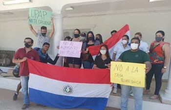 Los alumnos de la UPAP realizaron una manifestación.