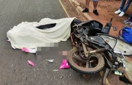 Accidente fatal con motocicleta.