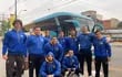 Delegación de Luque Handball, que viajó ayer y debuta mañana en el “suda” de São Paulo.