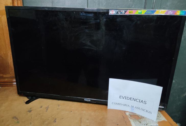 La televisión que fue robada por malvivientes en Barrio Obrero
