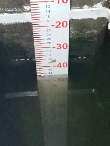 El nivel del río Paraguay esta mañana en el Puerto de Asunción.