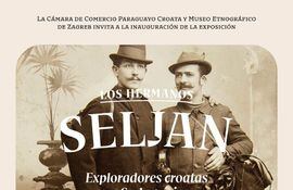 Invitación a la exposición sobre los hermanos Seljan y lanzamiento del libre "Los Saltos del Guairá"