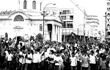 En 1970 la bendición de palmas se hacía frente al Oratorio de la Virgen de la Asunción para marchar luego hacia la Catedral con el Señor de las Palmas.