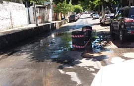 Pozo y agua de Essap destruyen asfaltado