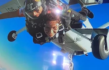 Coca la mujer de 83 años que saltó con paracaídas en Paraguay.