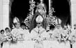 El Arzobispo de Asunción, Monseñor Ismael Rolón, preside el Te Deum, el 15 de agosto de 1975 en la Catedral.