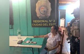 Julia Insfrán Quiñónez cuando fue detenida en una de las intervenciones de los agentes antidrogas