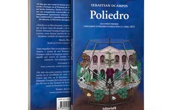 Portada de "Poliedro", libro que Sebastián Ocampos presentará en Paraguay.