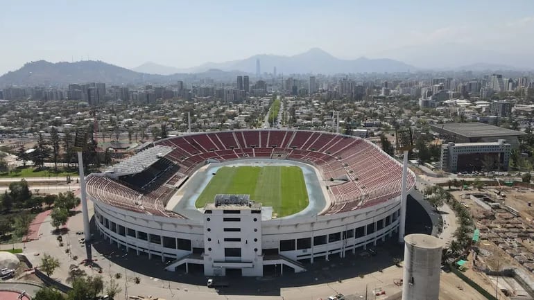 Imponente imagen del Parque Deportivo Estadio  Nacional de Santiago de Chile, donde se pondrá en marcha la inauguración de los XIX Juegos Panamericanos.