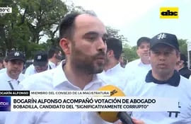 Video: Bogarín Alfonso acompañó votación de abogados