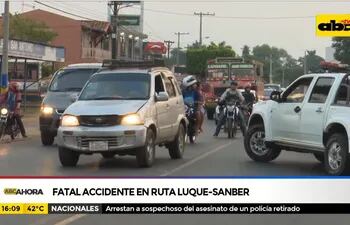 Fatal accidente sobre ruta Luque - Sanber