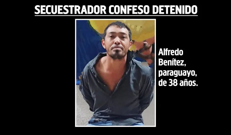 Alfredo Benítez, secuestrador confeso capturado.