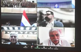 El senador Fernando Lugo sesiona de forma virtual desde Argentina.