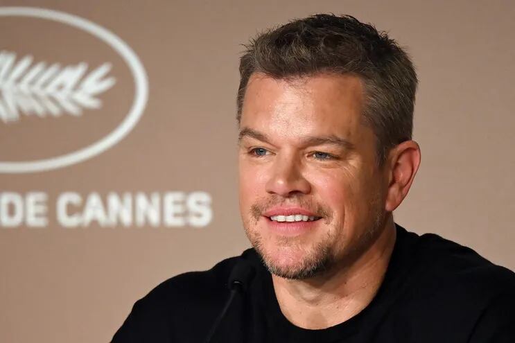 Matt Damon durante una conferencia de prensa para la película "Stillwater" en Cannes, este viernes.