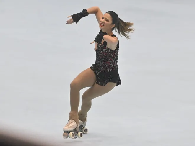Erika Alarcón durante la competencia de Solo Danza en los Juegos Odesur.