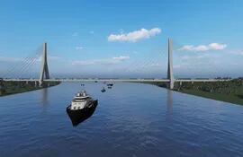 Maqueta de lo que será el puente bioceánico que unirá Carmelo Peralta con Puerto Murtinho. Se financia con recursos de Itaipú.