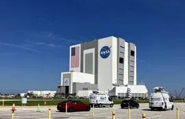 Edificio de Ensamblaje de vehículos espaciales de la NASA, hoy, en el Centro Espacial John F. Kennedy, de Cabo Cañaveral, en Florida (EE.UU.).