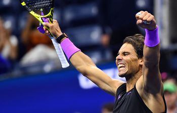 Rafael Nadal festejando.