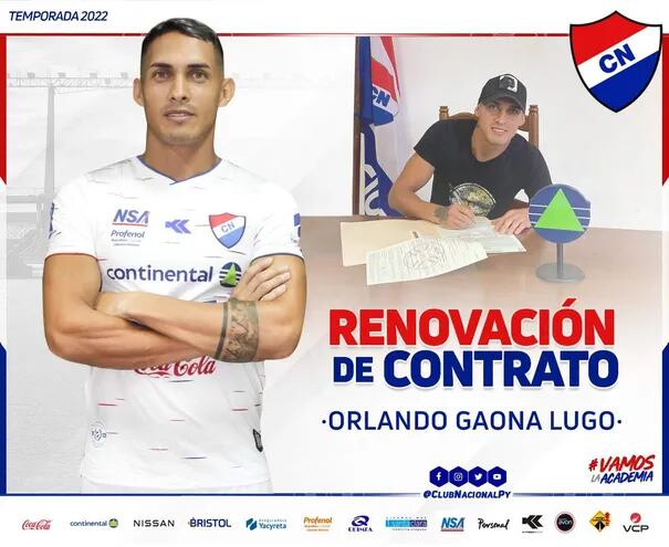 Orlando Gaona Lugo, con 34 juegos en Nacional (4 goles)