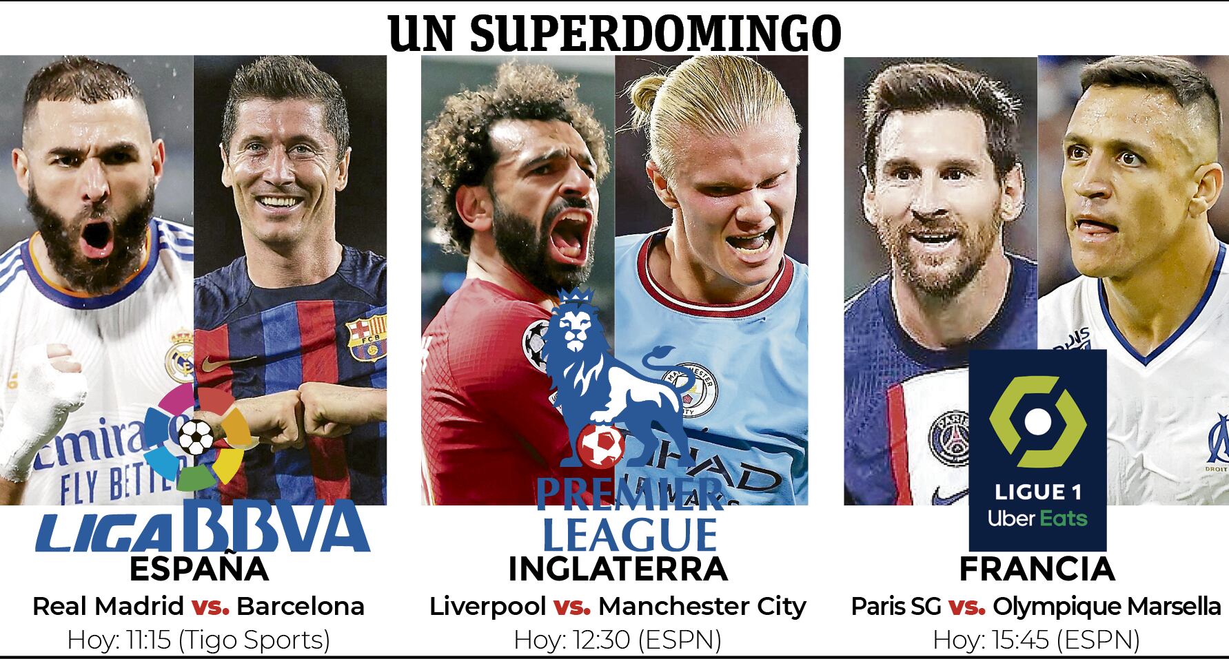 Un “Superdomingo” con tres clásicos en las - Fútbol Internacional - Color