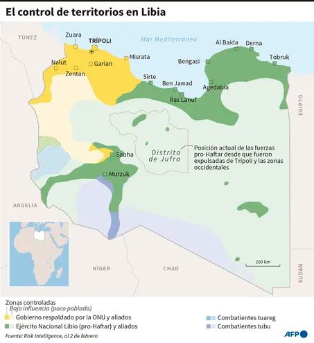 El control de territorios en Libia