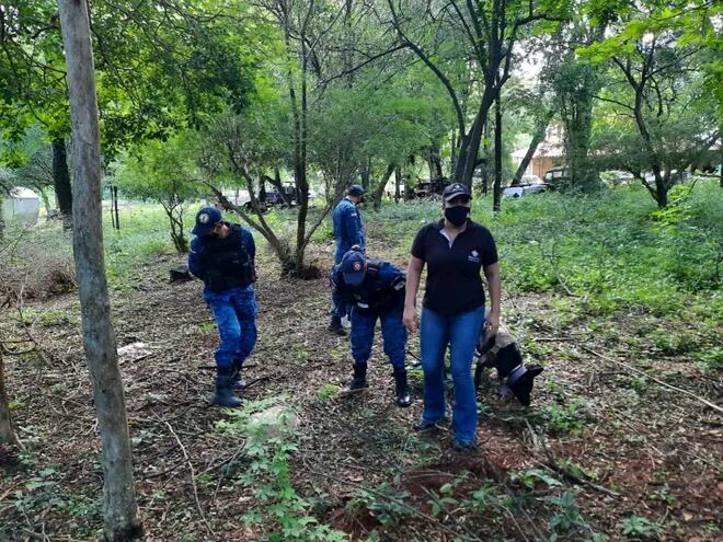 Las autoridades buscan a la mujer en un predio de una zona conocida como Hugua Ñaro, al lado de Guarambaré.