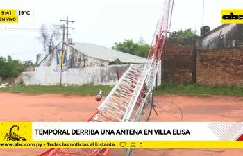 Temporal derriba una antena en Villa Elisa