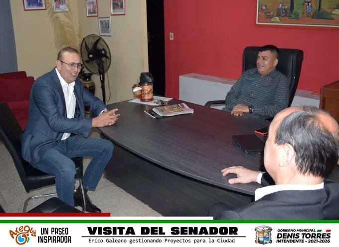 La visita del procesado senador Erico Galeano a la municipalidad de Areguá generó molestia entre los contribuyentes.