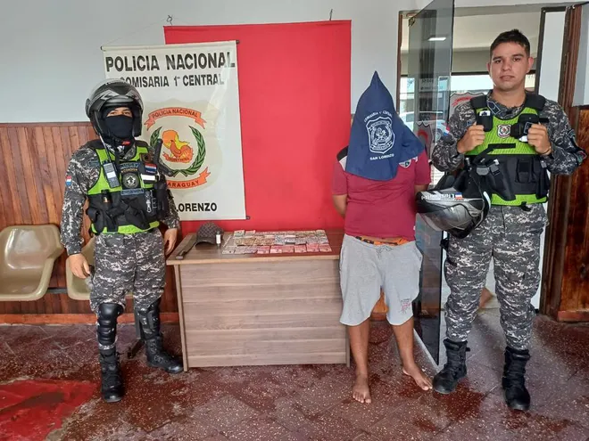 La Policía Nacional aprehendió a Gaspar Augusto Romero Melgarejo (26) tras robar dos veces un mismo local Biggie.