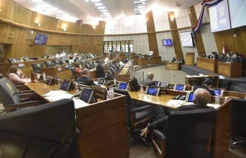 Sesión de la Cámara de Diputados este miércoles en el que se debate el uso de los fondos sociales de las binacionales.