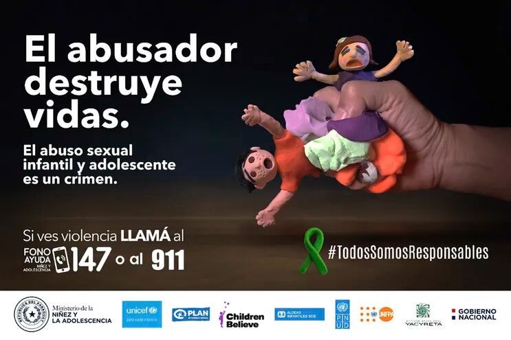 Campaña contra el abuso infantil del Ministerio de la Niñez y la Adolescencia.