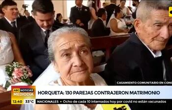 130 parejas contrajeron matrimonio en boda comunitaria en Horqueta