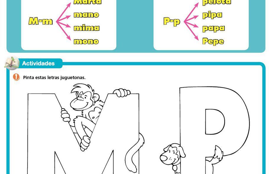 Con La Letra M De Mama Y La P De Papa Escolar Abc Color