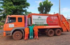La recolección de basuras en Minga Guazú está actualmente a cargo de la empresa Ecología Verde SA.
