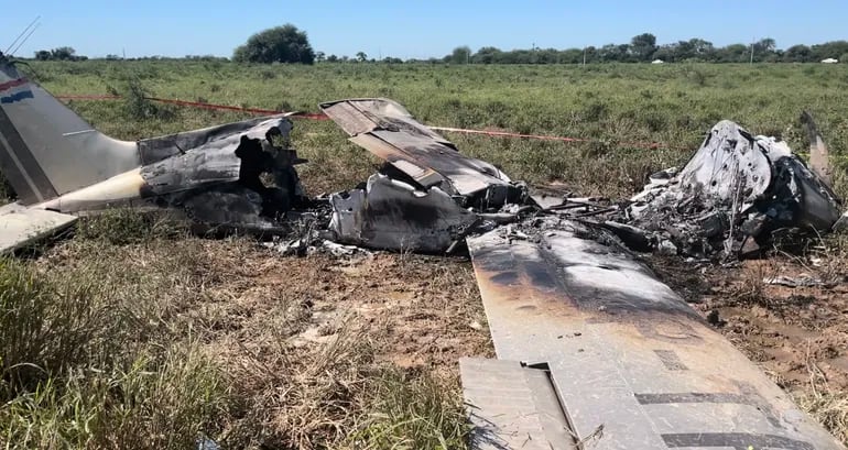 Los vestigios del accidente aéreo en el cual fallecieron dos personas. El Chaco es una de las zonas estratégicamente más utilizadas para el tráfico de sustancias.