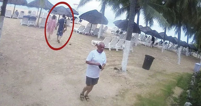 Marcelo Pecci y su esposa Claudia Aguilera en la playa de Barú, momentos antes del homicidio del fiscal paraguayo.