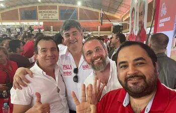 Los precandidatos a diputado de Fuerza Republicano Wilberto Cabañas, Luis González Vaesken, Claudio Piatti y Juan Ramírez.