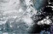 Fotografía satelital de la Oficina Nacional de Administración Oceánica y Atmosférica (NOAA) de Estados Unidos donde se muestra la localización del huracán Beatriz cerca de la costa mexicana del Pacífico.