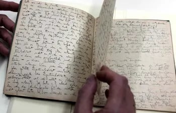 Manuscritos originales de Franz Kafka que forman parte de la colección de la Biblioteca Nacional de Israel.
