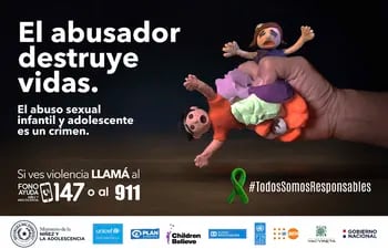 Campaña contra el abuso infantil del Ministerio de la Niñez y la Adolescencia.